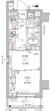クレイシアIDZ祐天寺 506 間取り図