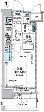 レジディア蒲田5 1002 間取り図