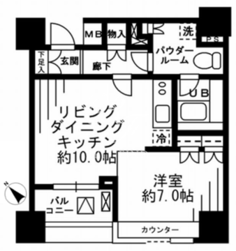 レジディア勝どき 203 間取り図