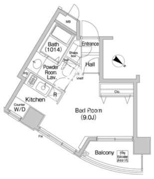 コンフォリア愛宕 702 間取り図