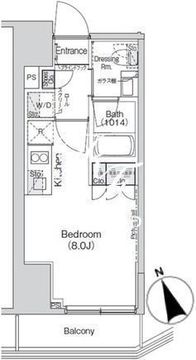 ベルビュー新橋 1403 間取り図