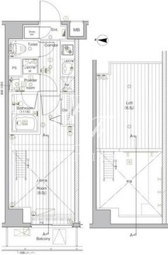 プレミアムキューブG北新宿DEUX 104 間取り図