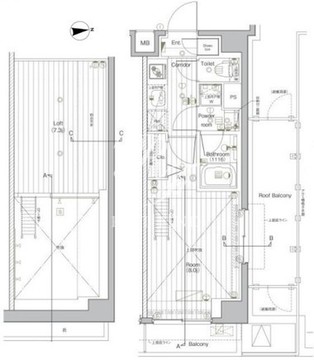 プレミアムキューブG北新宿DEUX 504 間取り図