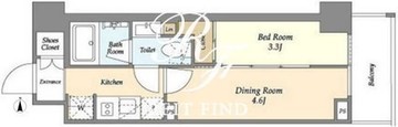 ジオエント山吹神楽坂 803 間取り図