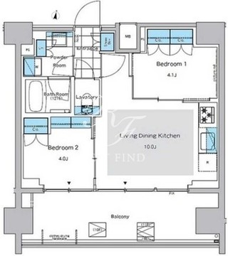 ルフォンプログレ神田プレミア 1003 間取り図