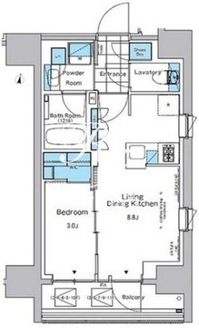 ルフォンプログレ神田プレミア 406 間取り図