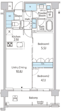 グリーンレジデンス赤坂 208 間取り図