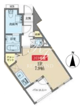 アズ大井町レジデンス 203 間取り図