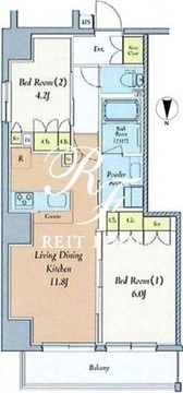 クレストコート西巣鴨 401 間取り図