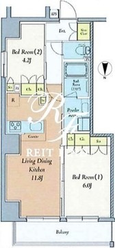 クレストコート西巣鴨 601 間取り図