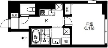 スクリブ千駄ヶ谷 202 間取り図