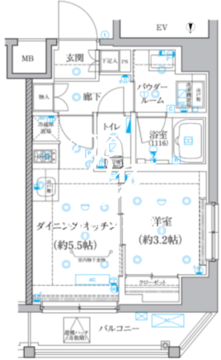 クオリタス住吉 804 間取り図