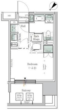 ワンルーフレジデンス田町 1121 間取り図