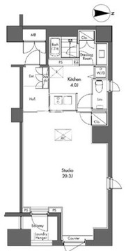 グラディート汐留ロッソ 801 間取り図