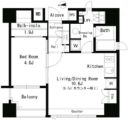 パークアクシス神楽坂ステージ 608 間取り図 ?>
