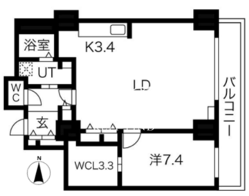 シティコート目黒 4-1106 間取り図