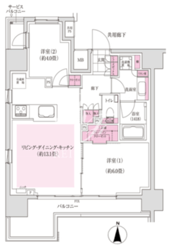 ディームス木場 1201 間取り図