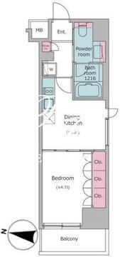 ブラウ住吉 406 間取り図