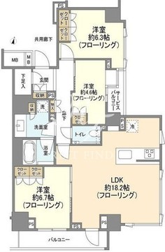 ブランズ渋谷常盤松 701 間取り図