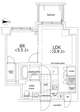 カスタリア麻布十番 402 間取り図