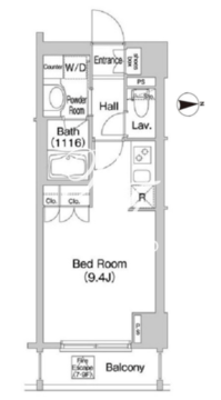コンフォリア市谷柳町 402 間取り図