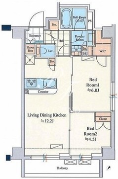 クレストコートTS吾妻橋 303 間取り図