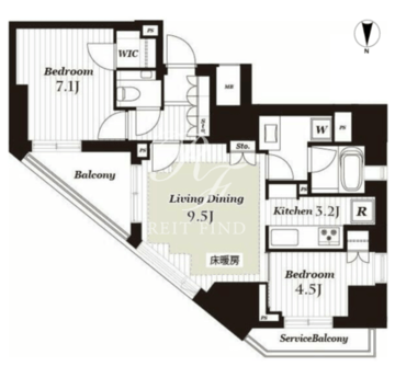 サンウッド広尾 9F 間取り図