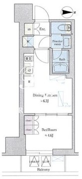 ブリリアイスト蔵前レジデンス 405 間取り図