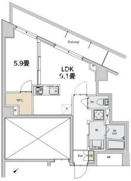 カスタリア本駒込 509 間取り図