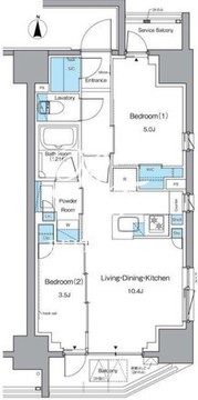 ルフォンプログレ上野稲荷町 1006 間取り図