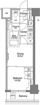 ザ・パークハビオSOHO祐天寺 303 間取り図