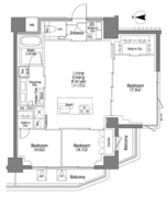 ザ・パークハビオSOHO祐天寺 607 間取り図