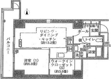 シティコート目黒 4-1203 間取り図