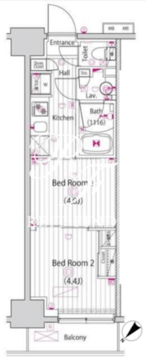 ガーラ・ヴィスタ水天宮前 6F 間取り図