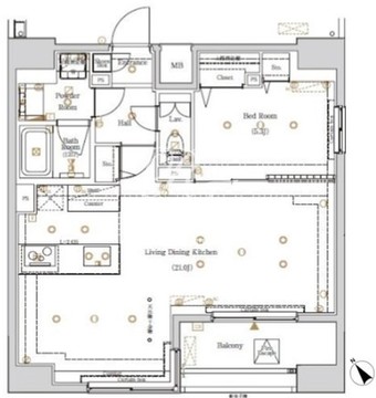ログ文京千駄木 1401 間取り図