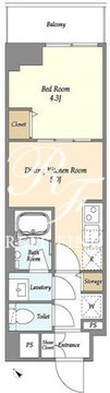 グランカーサ江戸川橋 304 間取り図