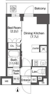 ミリアレジデンス蔵前 305 間取り図