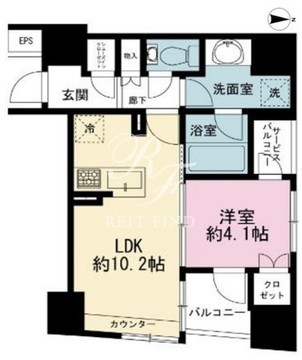 リビオレゾン千代田岩本町ルジェンテ 1305 間取り図