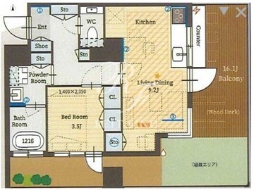 パークルール恵比寿 803 間取り図