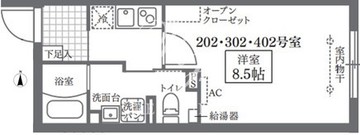 ココキューブ蔵前 202 間取り図