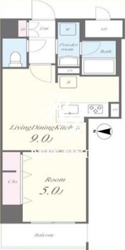 ラグラシア四谷 502 間取り図