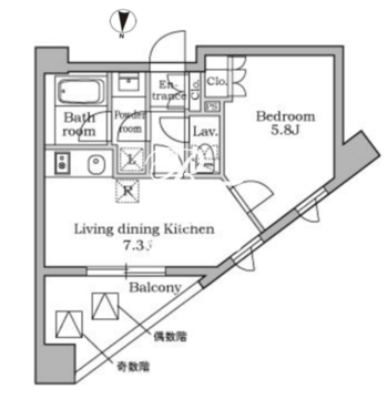 レジディア三軒茶屋 1101 間取り図