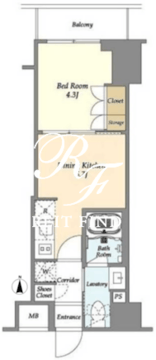 アジュールテラス東陽町 708 間取り図