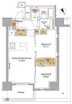 ザ・パークハビオ滝野川 708 間取り図