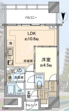 白金ザ・スカイ W-4F3 間取り図