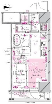 ピアース新宿三丁目 602 間取り図