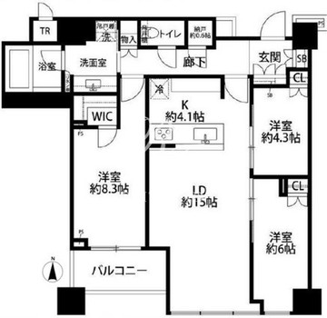白金ザ・スカイ E-4307 間取り図