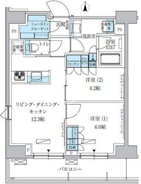 パークアクシス上野三丁目 1304 間取り図