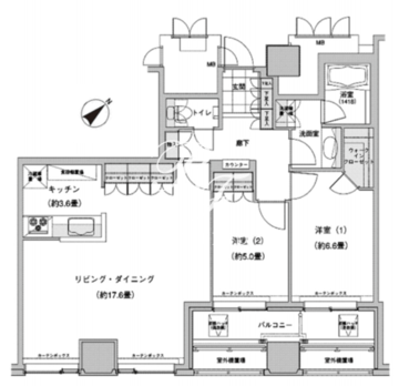 ウエストパークタワー池袋 2507 間取り図