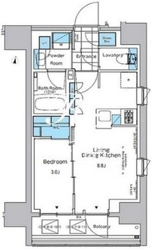 ルフォンプログレ神田プレミア 905 間取り図